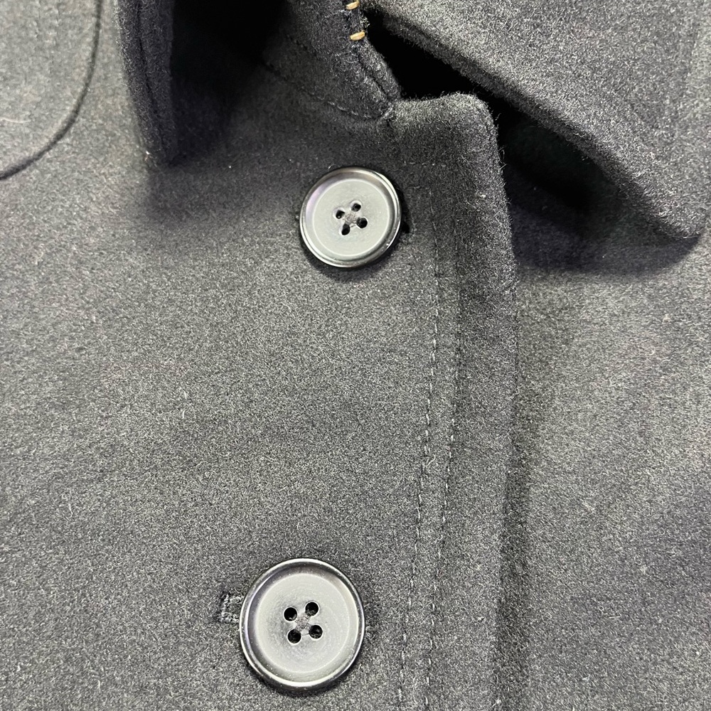 J. Crew Black Wool Trench Peacoat Coat Jacket Button Detail - 4 - Picture 3 of 9